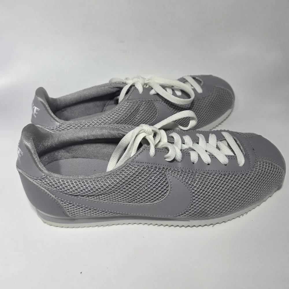Nike Cortez Grey Mesh Sneakers Women’s Size 10.5 White Laces Excellent Condition